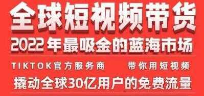 《TikTok海外短视频带货训练营》2022年最吸金的蓝海市场-项目熊-引流教程-网赚教程-副业教程-引流技术-副业-网络赚钱项目