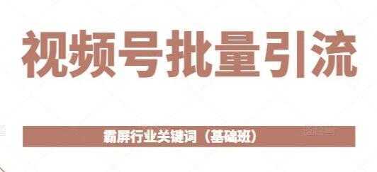《视频号批量引流》霸屏行业关键词玩法（基础班）-项目熊-引流教程-网赚教程-副业教程-引流技术-副业-网络赚钱项目