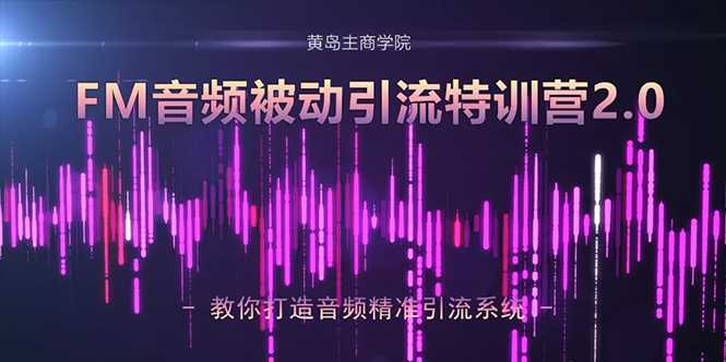 黄岛主·FM音频引流特训营2.0：独家引流模式，单账号50W+播放量，轻松变现-项目熊-引流教程-网赚教程-副业教程-引流技术-副业-网络赚钱项目