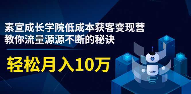 图片[1]-素宣成长学院低成本获客变现营，教你流量源源不断的秘诀，轻松月入10万-项目熊-引流教程-网赚教程-副业教程-引流技术-副业-网络赚钱项目