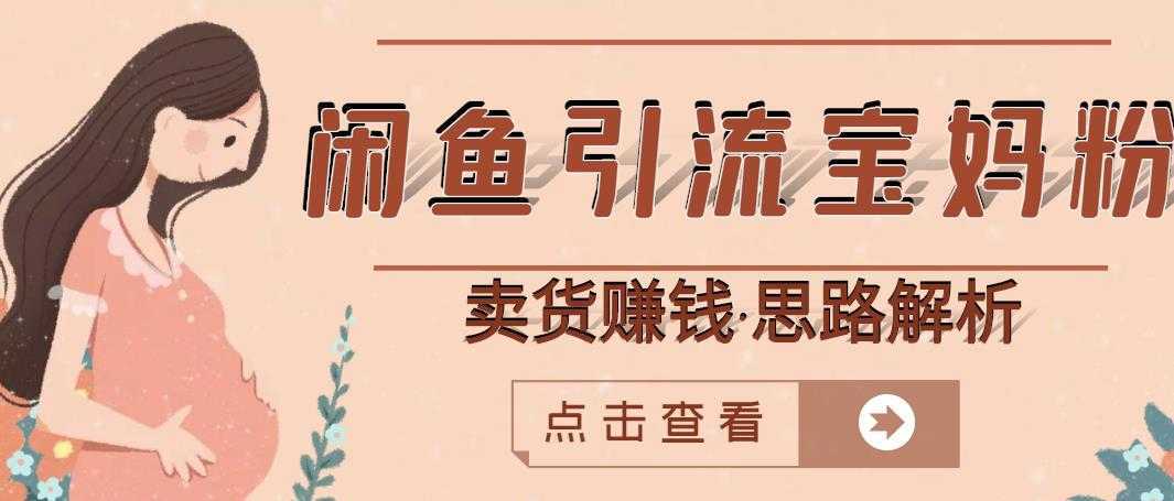 闲鱼引流宝妈粉+卖货赚钱一个月收益30000+（实操视频教程）-项目熊-引流教程-网赚教程-副业教程-引流技术-副业-网络赚钱项目