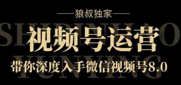 狼叔独家：视频号8.0运营实战课价值1280元-项目熊-引流教程-网赚教程-副业教程-引流技术-副业-网络赚钱项目
