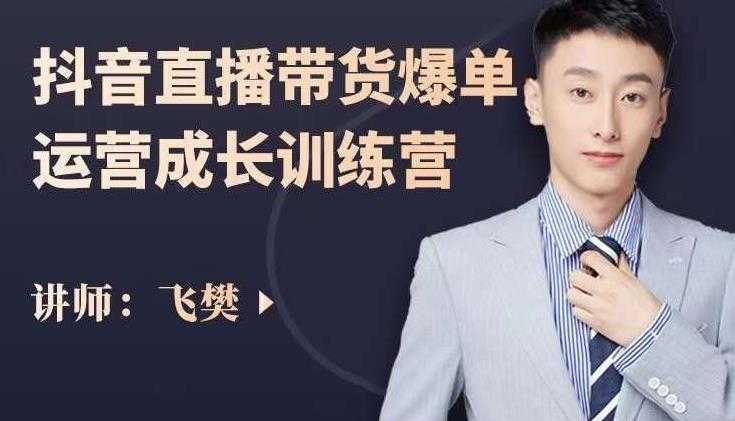 飞樊：抖音直播带货爆单运营成长训练营，手把手教你玩转直播带货-项目熊-引流教程-网赚教程-副业教程-引流技术-副业-网络赚钱项目