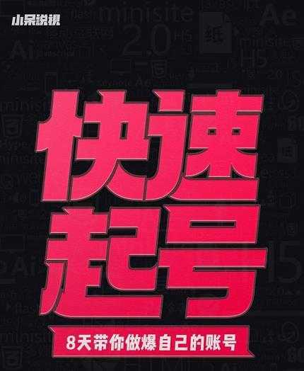 小呆-快速起号实操核心8讲，8天教你做爆自己的账号-项目熊-引流教程-网赚教程-副业教程-引流技术-副业-网络赚钱项目