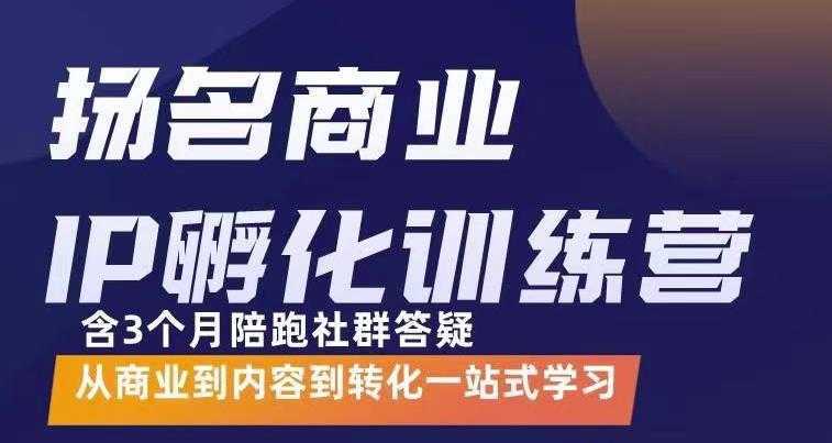 杨名商业IP孵化训练营，从商业到内容到转化一站式学 价值5980元-项目熊-引流教程-网赚教程-副业教程-引流技术-副业-网络赚钱项目