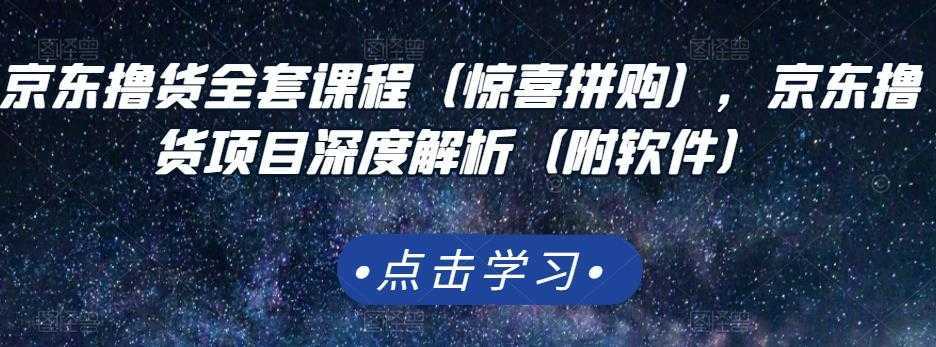 京东撸货全套课程（惊喜拼购），京东撸货项目深度解析（附软件）-项目熊-引流教程-网赚教程-副业教程-引流技术-副业-网络赚钱项目