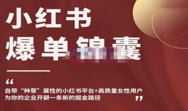 小红书爆单锦囊，自带种草属性+高质量女性用户，为你的企业开辟一条新的掘金路径-项目熊-引流教程-网赚教程-副业教程-引流技术-副业-网络赚钱项目