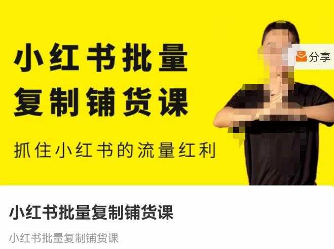 张宾·小红书批量复制铺货课，抓住小红书的流量红利 （更新2023年2月）-项目熊-引流教程-网赚教程-副业教程-引流技术-副业-网络赚钱项目