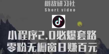 树敌研习社6月抖音赚钱课程：抖音小程序2.0必爆套路零粉无橱窗日赚百元玩法-项目熊-引流教程-网赚教程-副业教程-引流技术-副业-网络赚钱项目