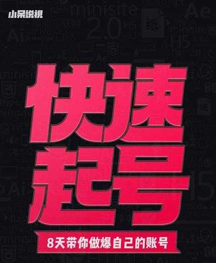 小呆-快速起号实操核心8讲，8天教你做爆自己的账号-项目熊-引流教程-网赚教程-副业教程-引流技术-副业-网络赚钱项目